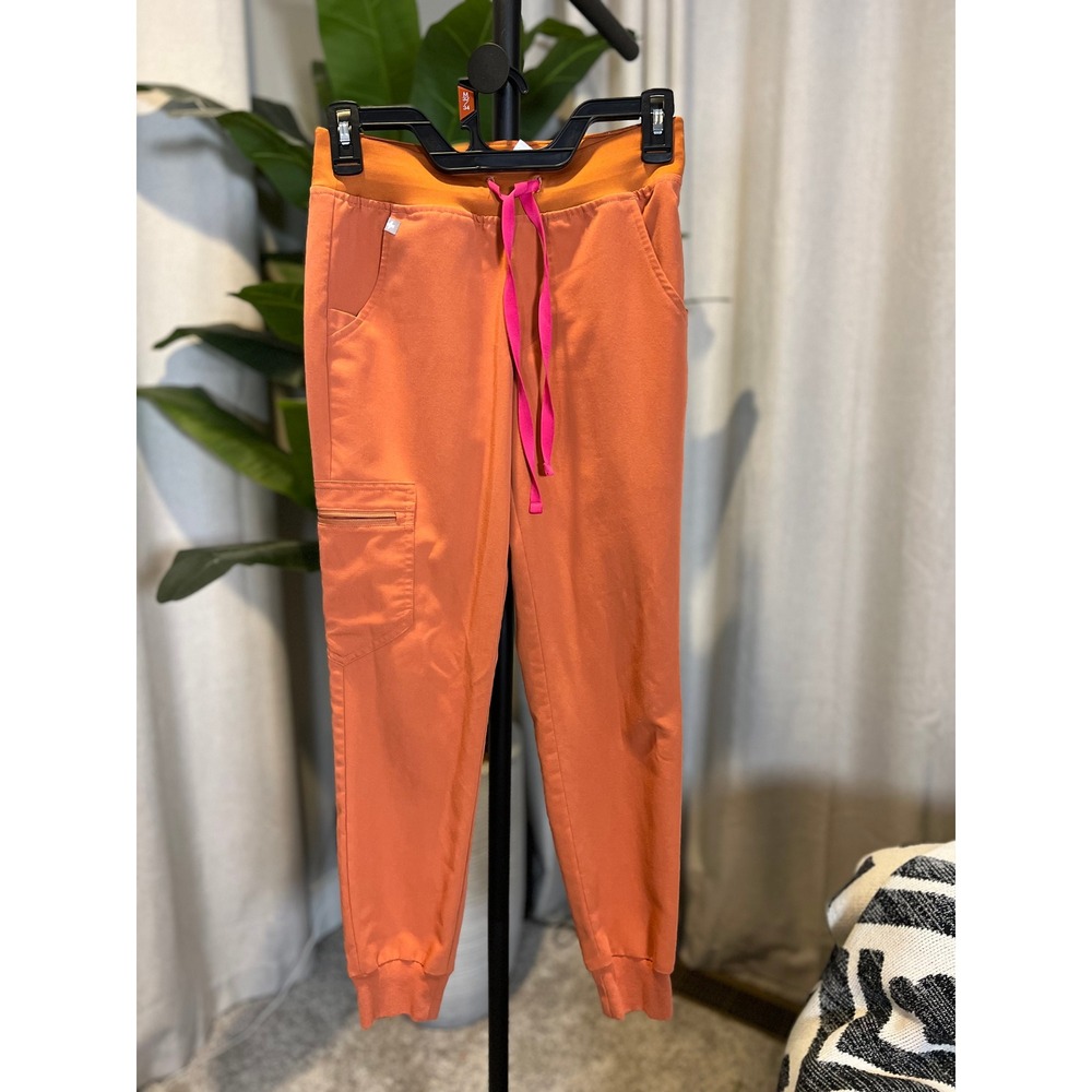 FIGS Zamora Jogger Scrub Pants Orange Pink Drawstring XXS Technical Collection